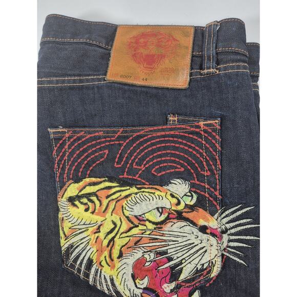 Ed Hardy Jeans Mens 44x34 Japanese Tiger Design - Picture 3 of 7